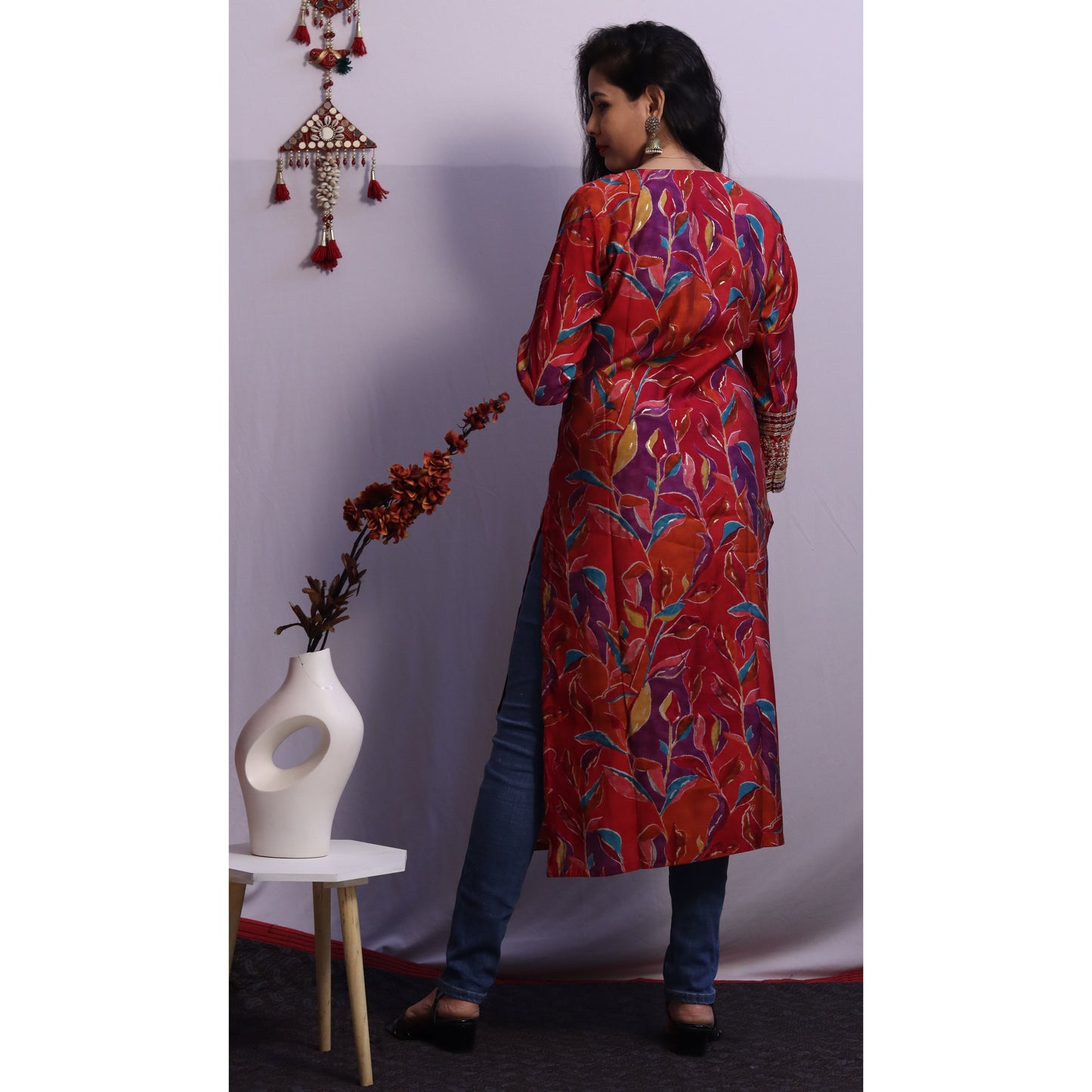 Muslin Red Kurti