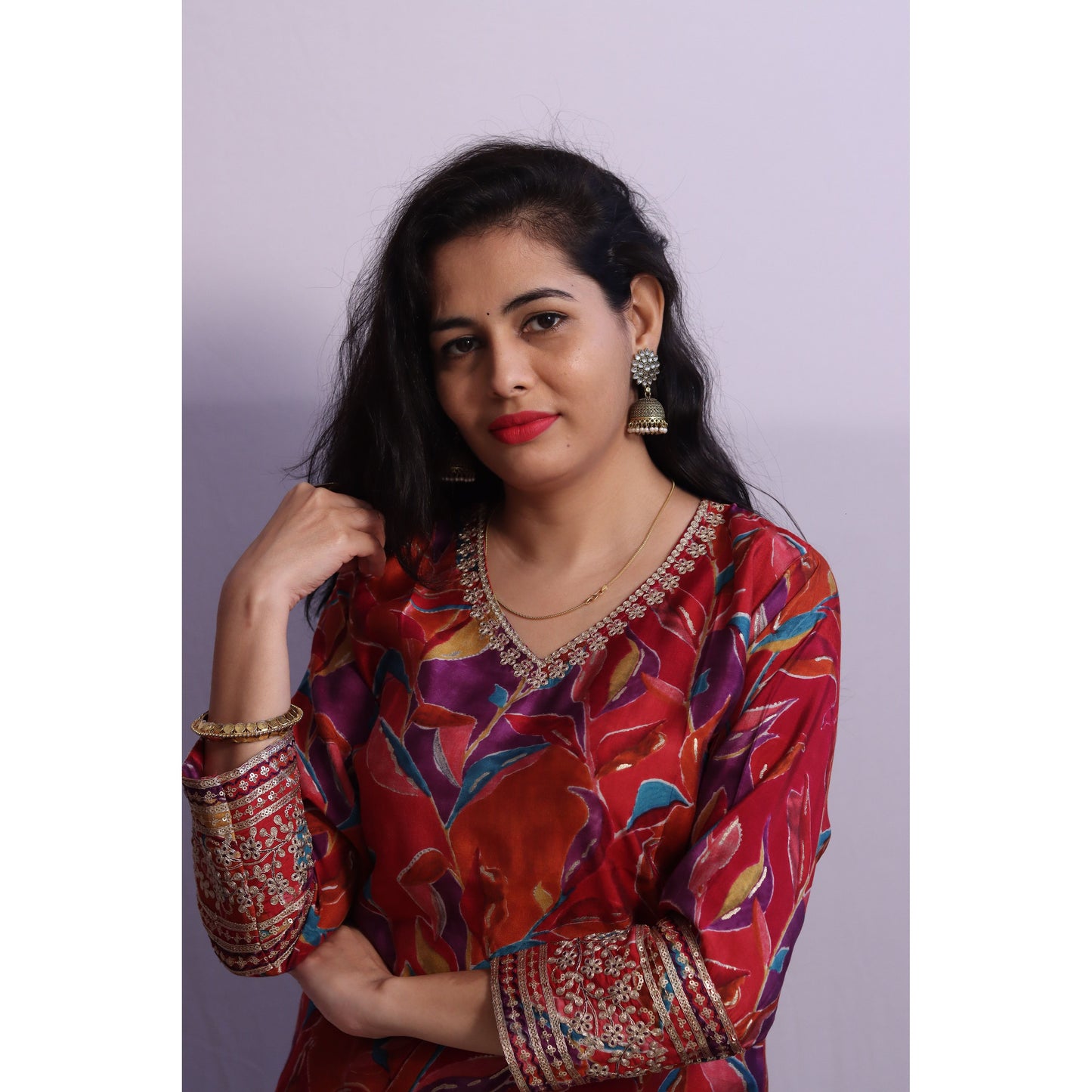 Muslin Red Kurti