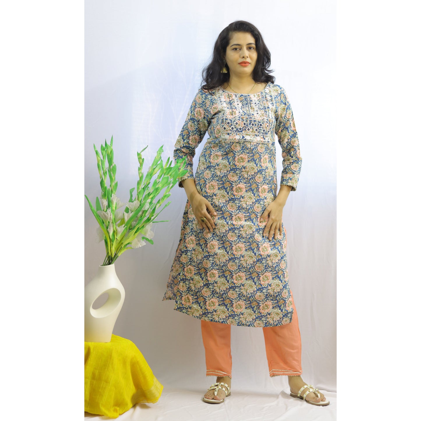 Floral Kurti Pant Set
