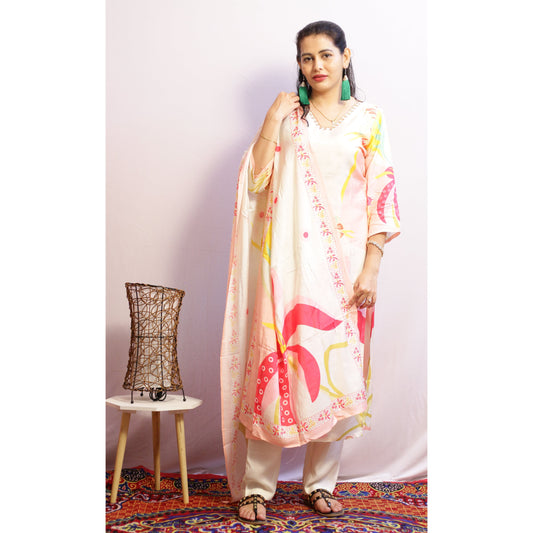 Uttara Off-White Suit Set