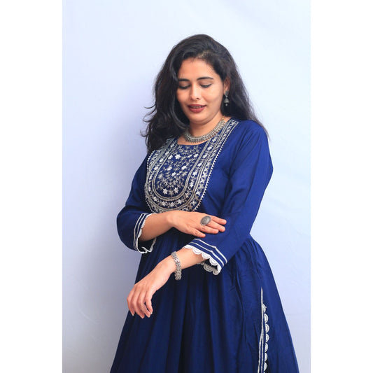 Navy Blue Kurti Pant Set