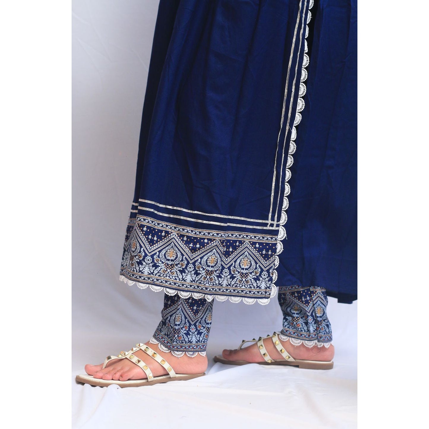 Navy Blue Kurti Pant Set