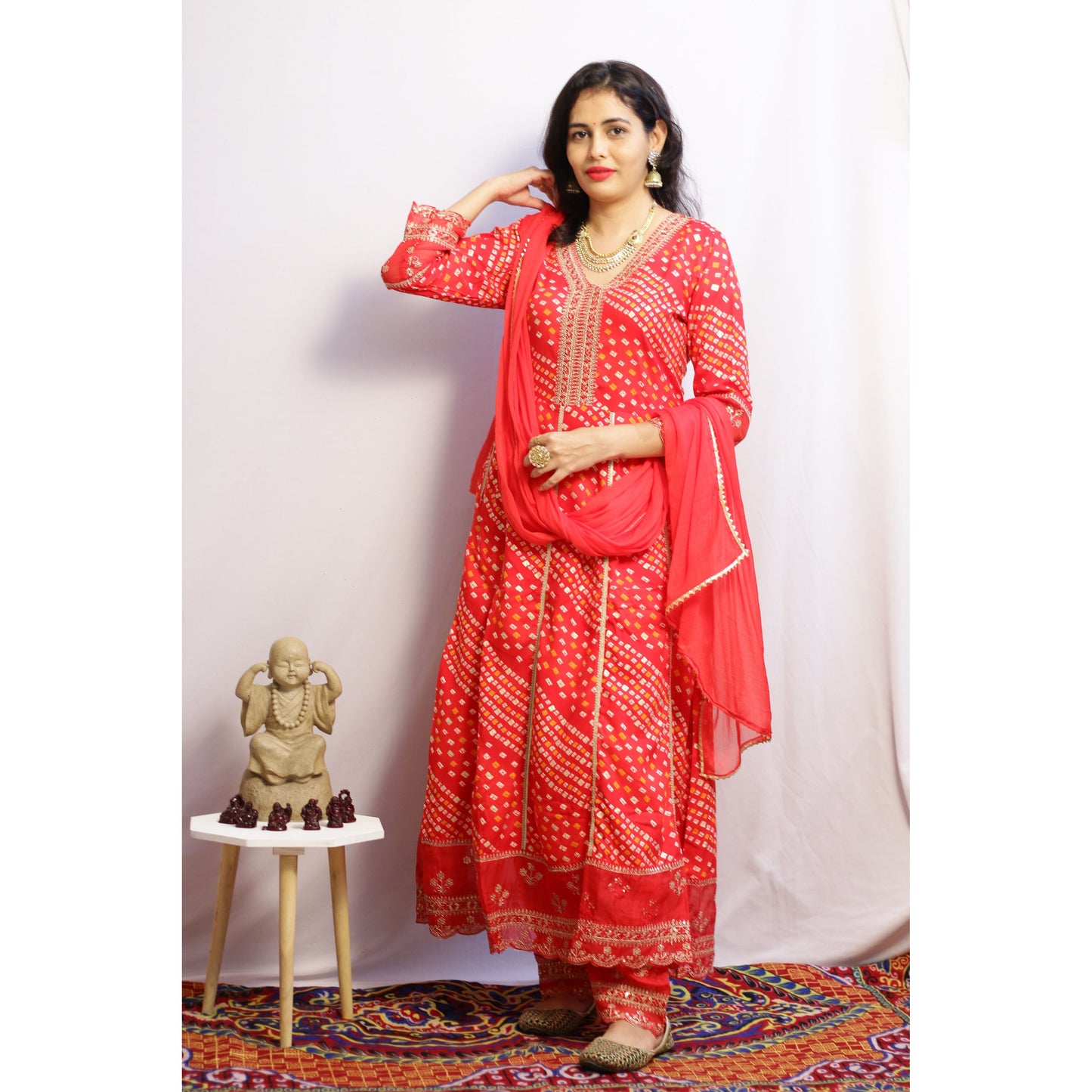 Stuti Red Anarkali Suit Set