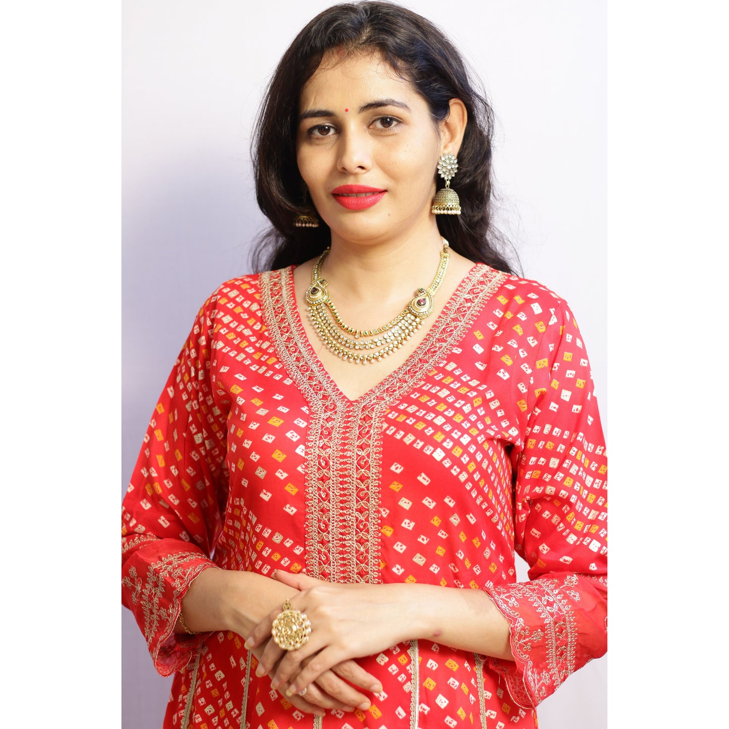 Stuti Red Anarkali Suit Set