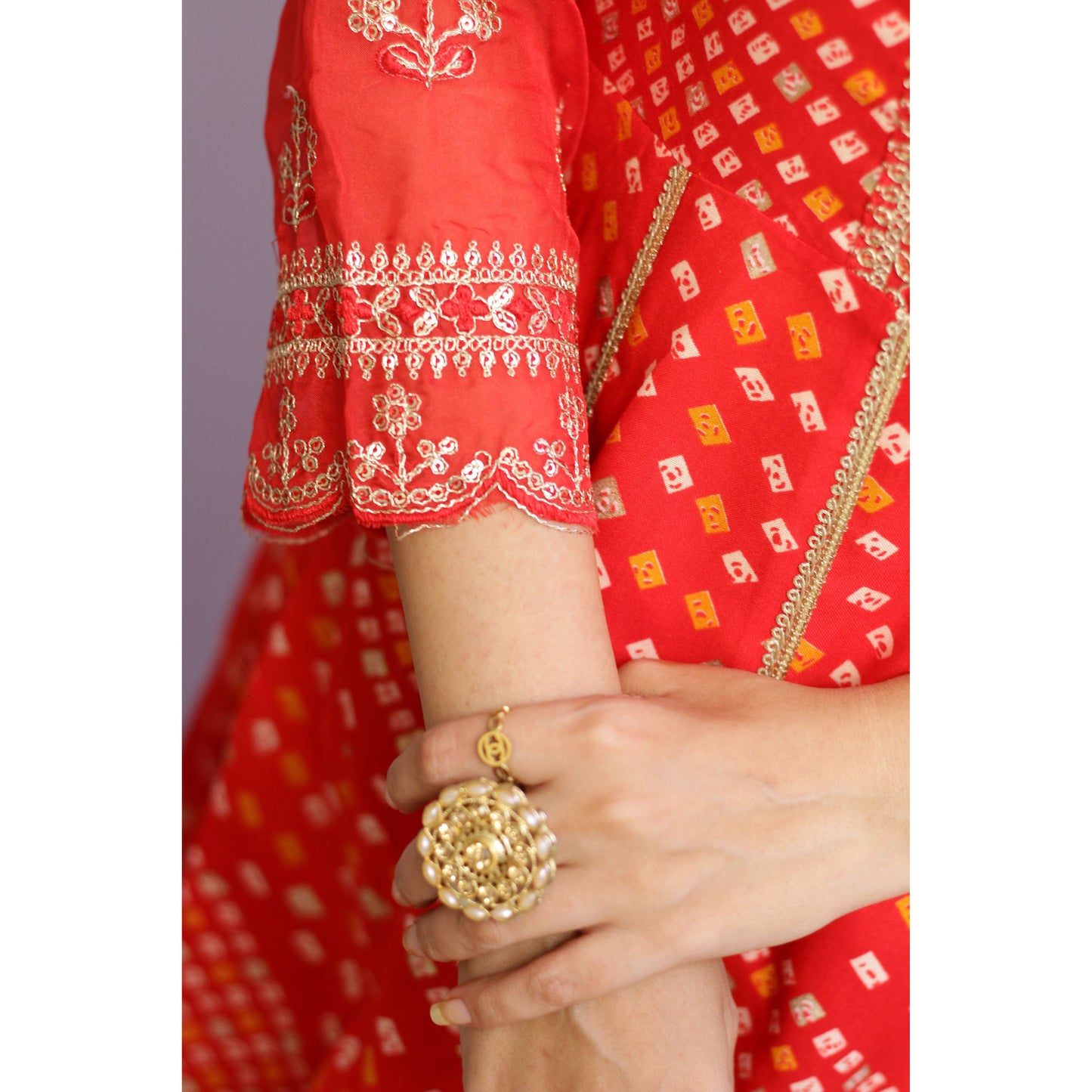 Stuti Red Anarkali Suit Set