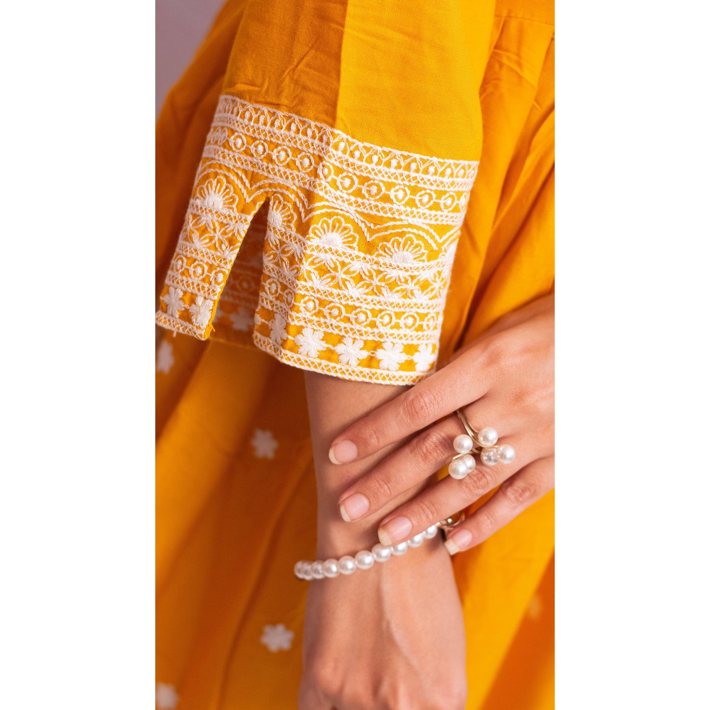 Rakhi Yellow Lukhnowi Suit Set