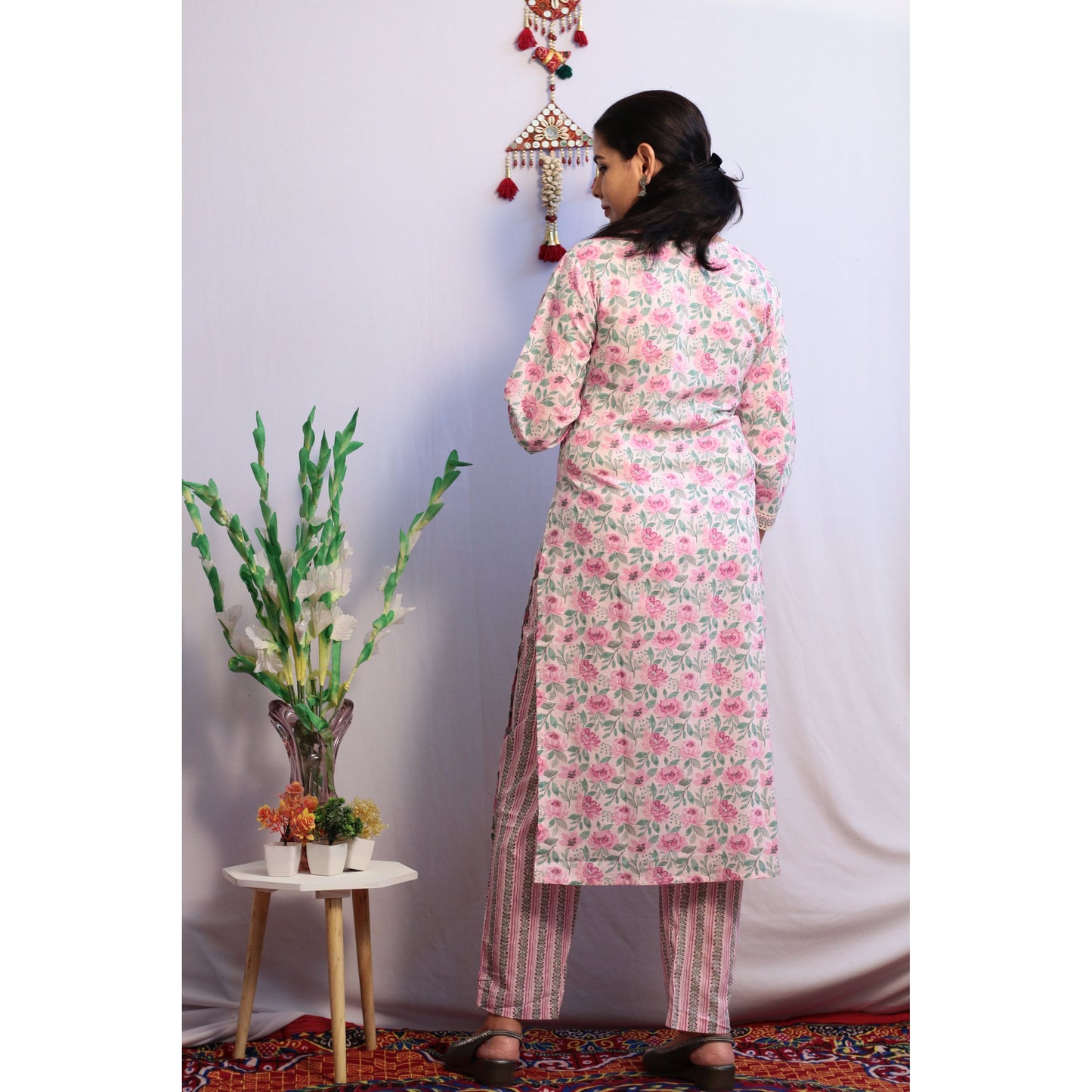 Charul Pastel Pink Kurti Pant