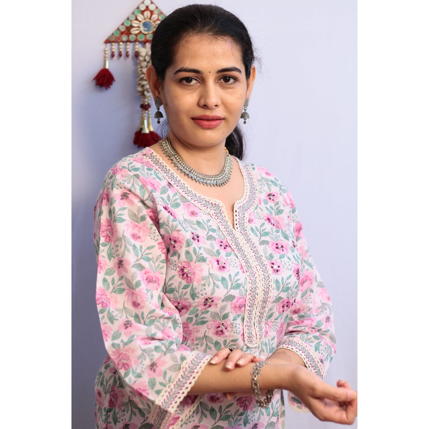 Charul Pastel Pink Kurti Pant
