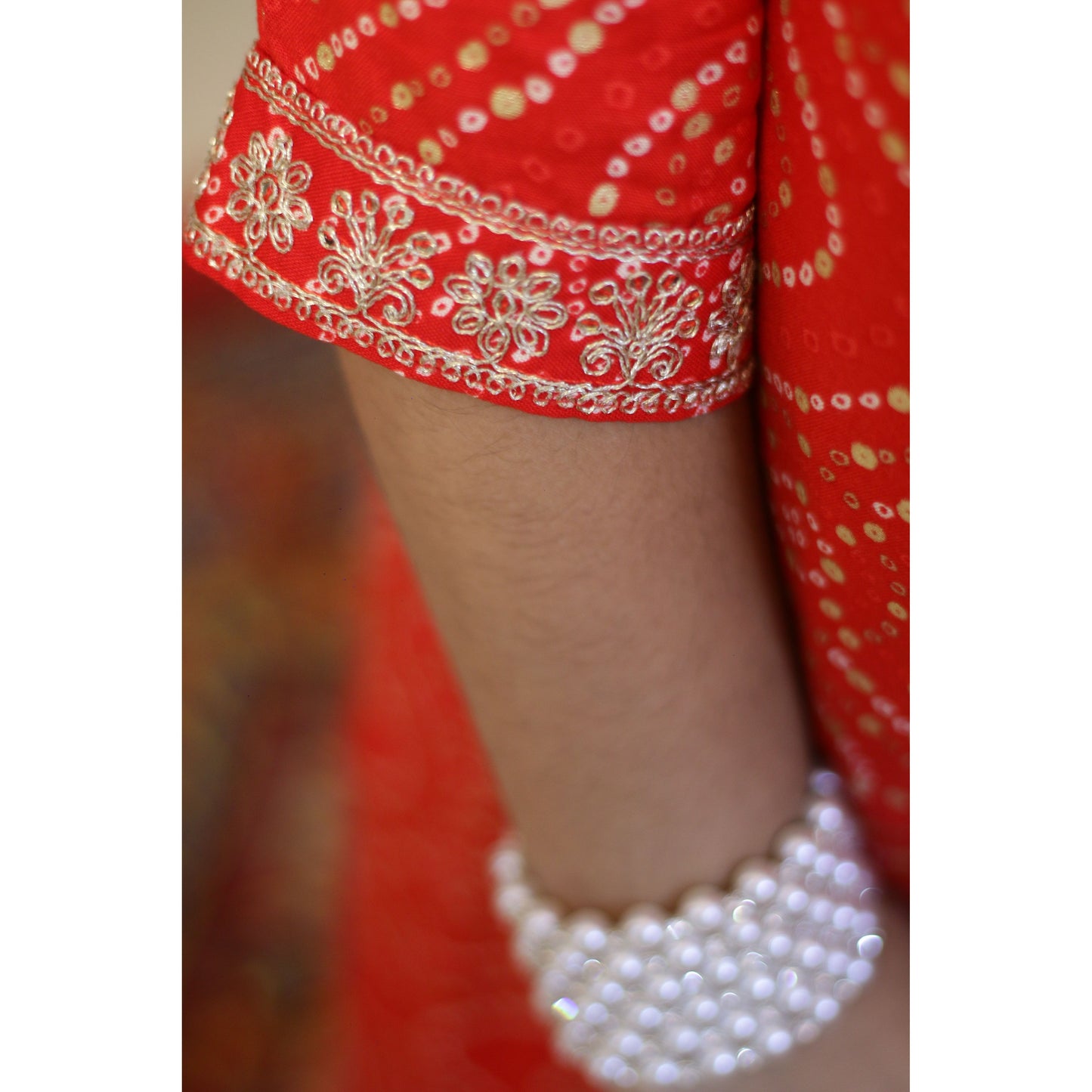 Zigzag Bandhani Red Suit Set