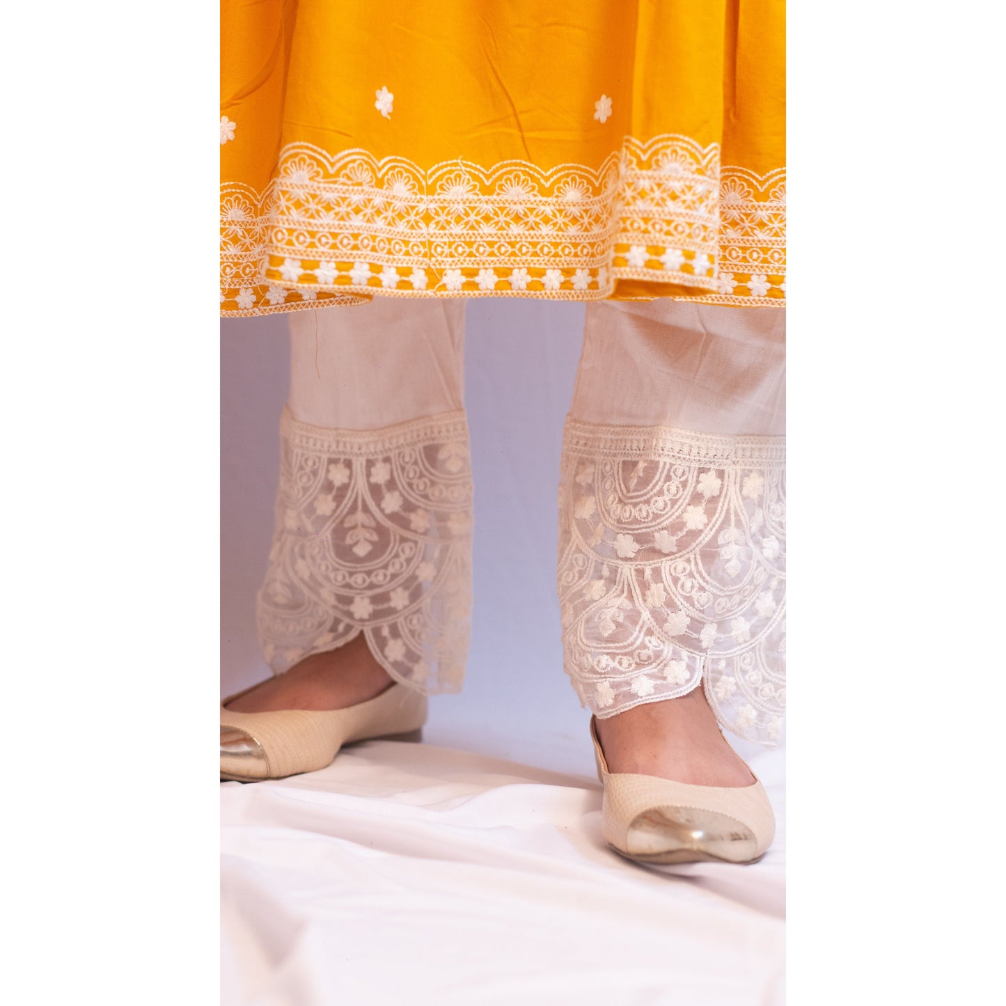 Rakhi Yellow Lukhnowi Suit Set