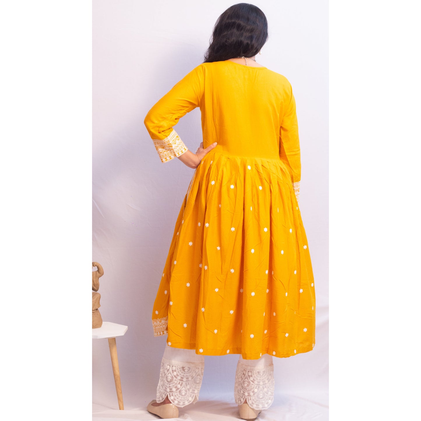 Rakhi Yellow Lukhnowi Suit Set
