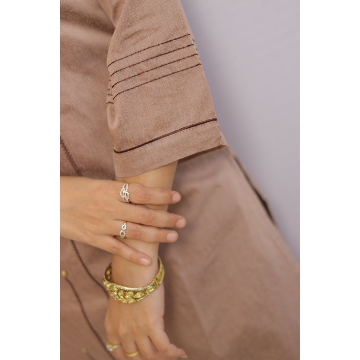 Pastel Brown Kurti Pant Set