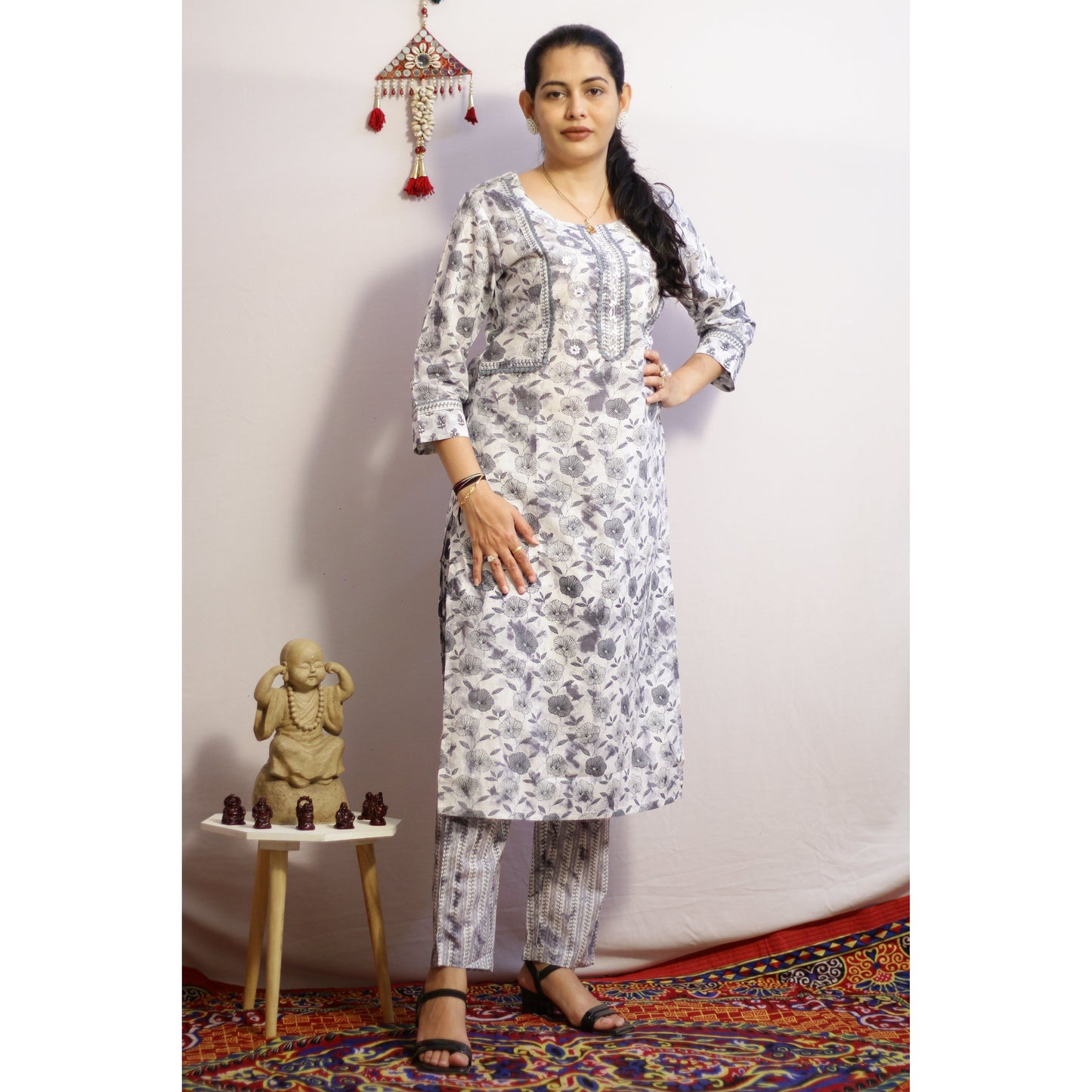 Grey Kurti Pant Set