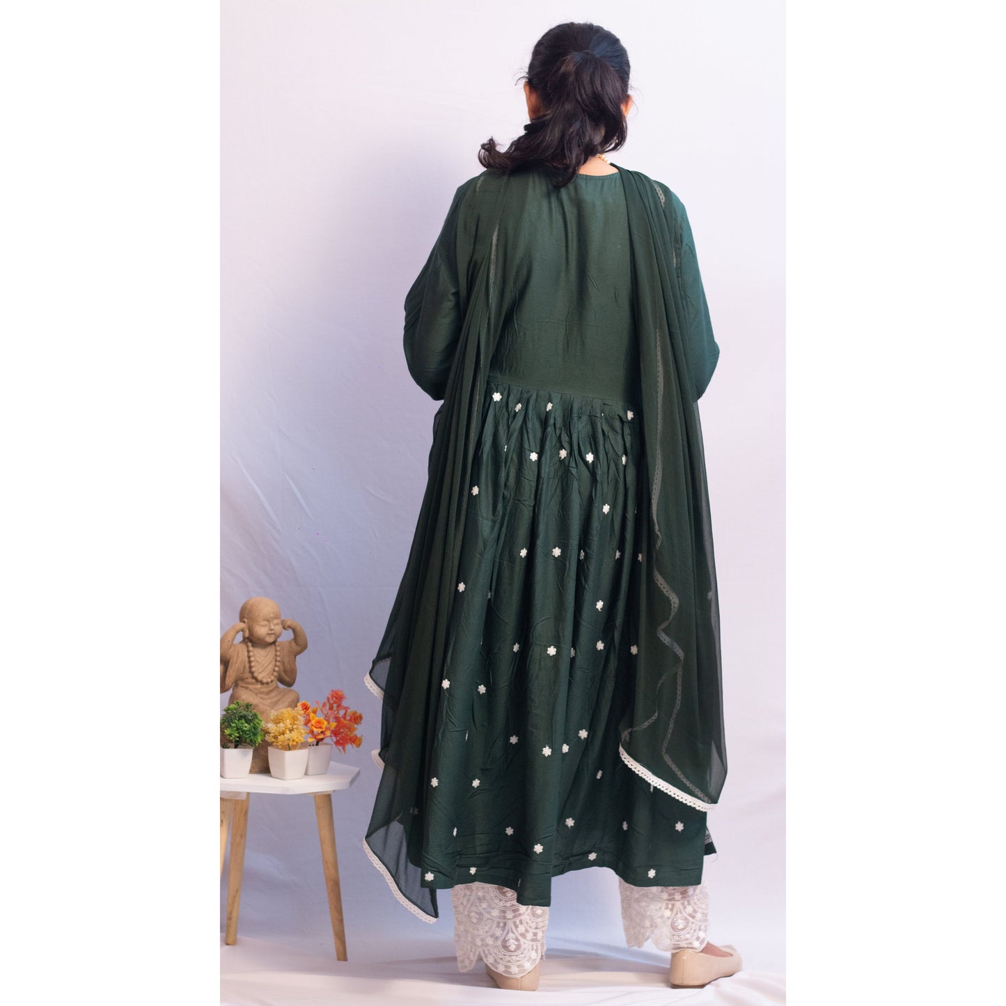 Rakhi Green Lukhnowi Suit Set