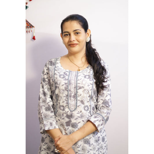 Grey Kurti Pant Set