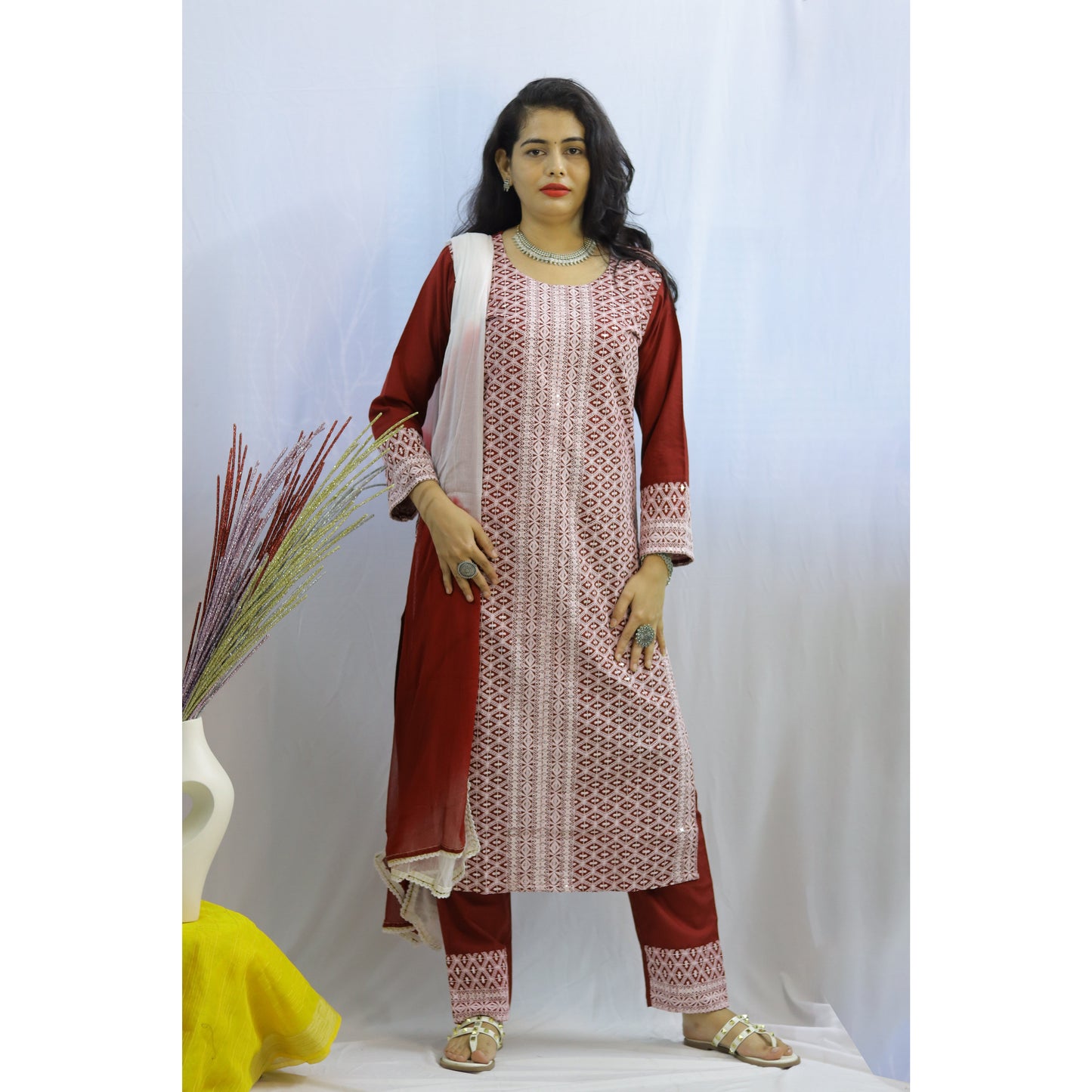 Maisha Embroidered Suit Set