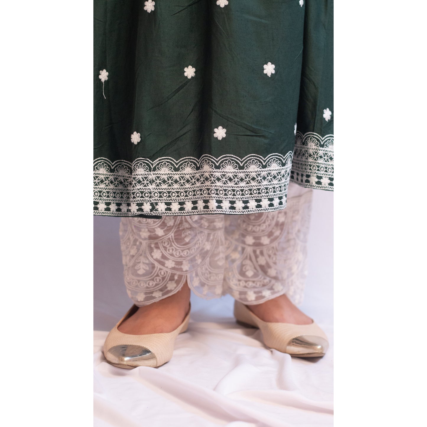 Rakhi Green Lukhnowi Suit Set
