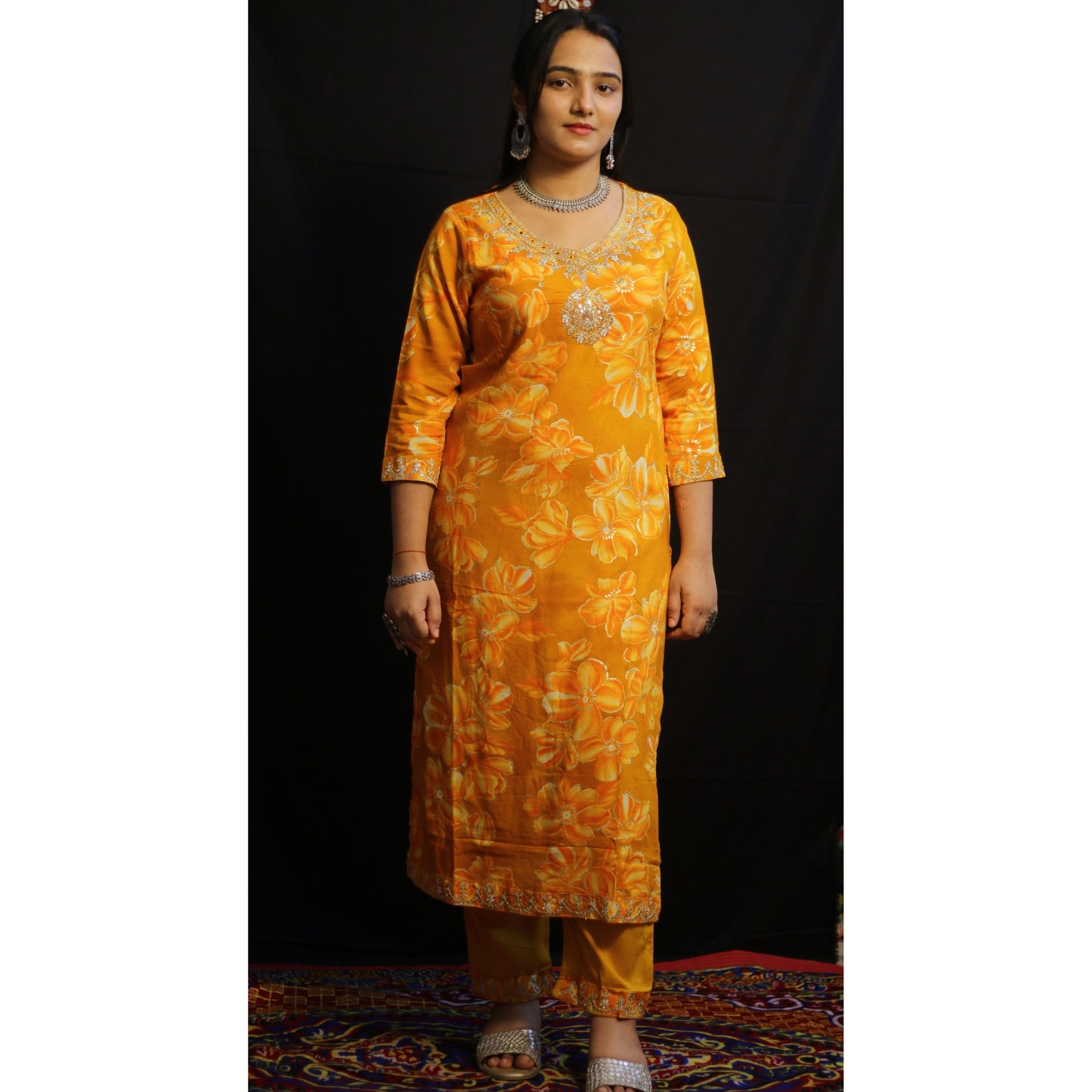 Floral Yellow Suit Set