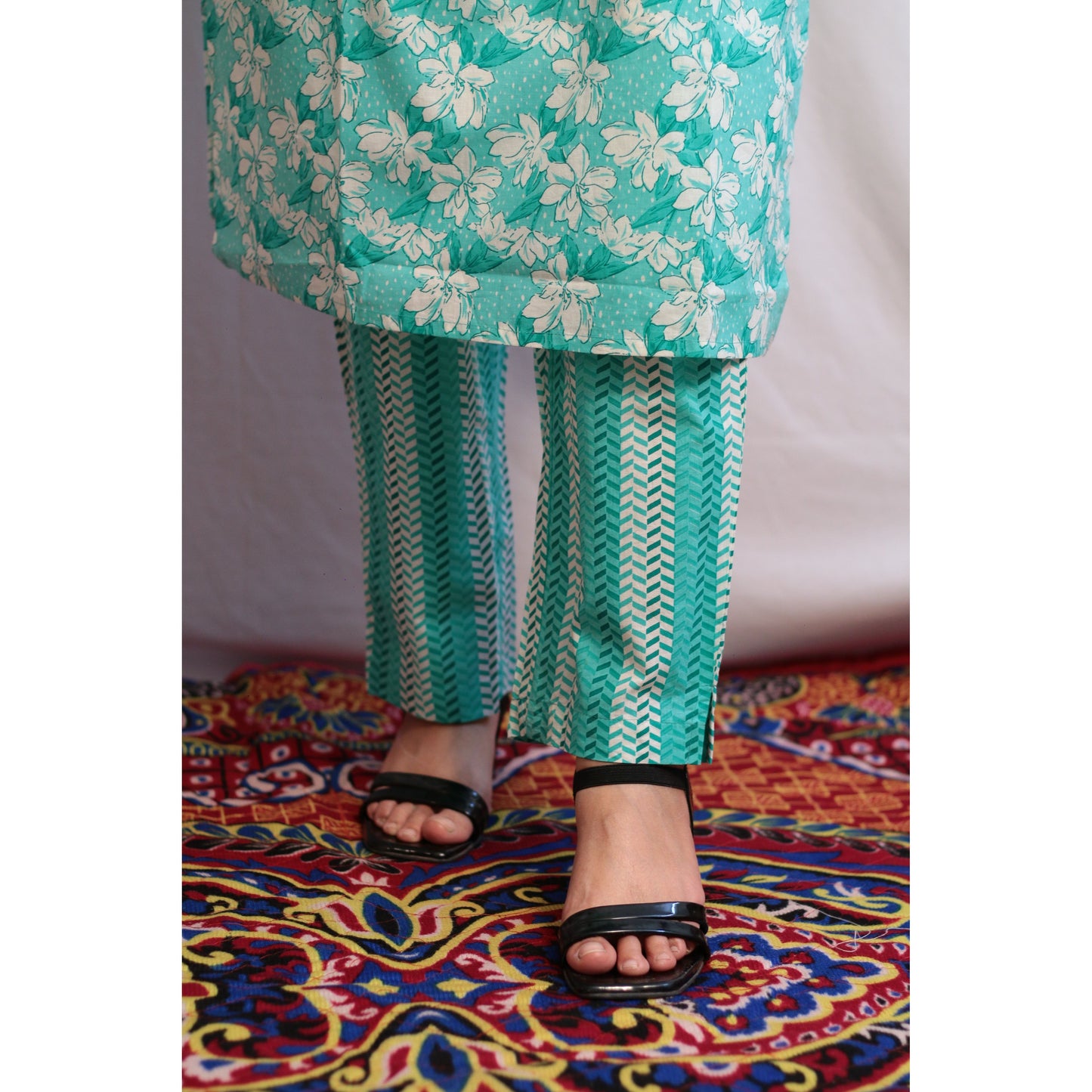 Niti Teal Blue Kurti Pant Set