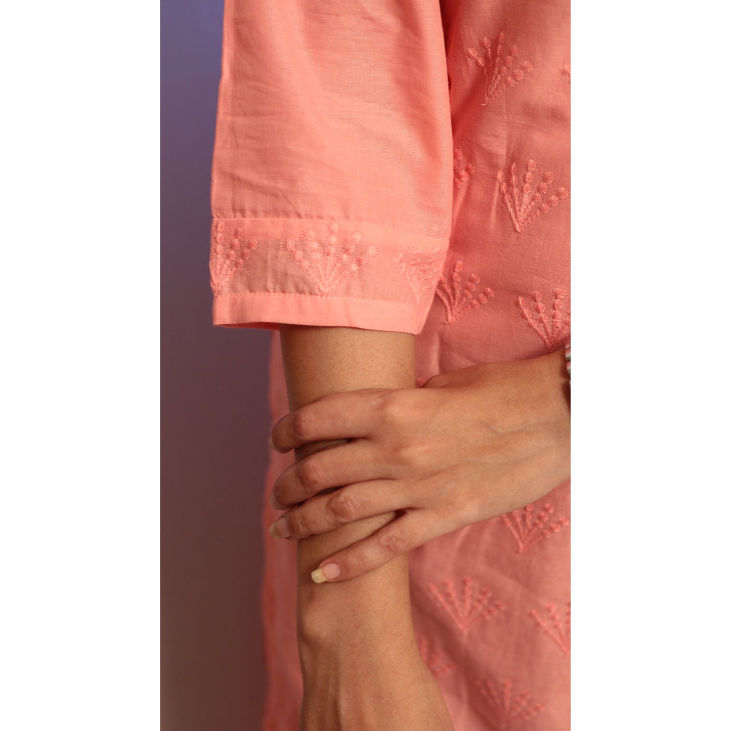 Pink Embroidered Kurti