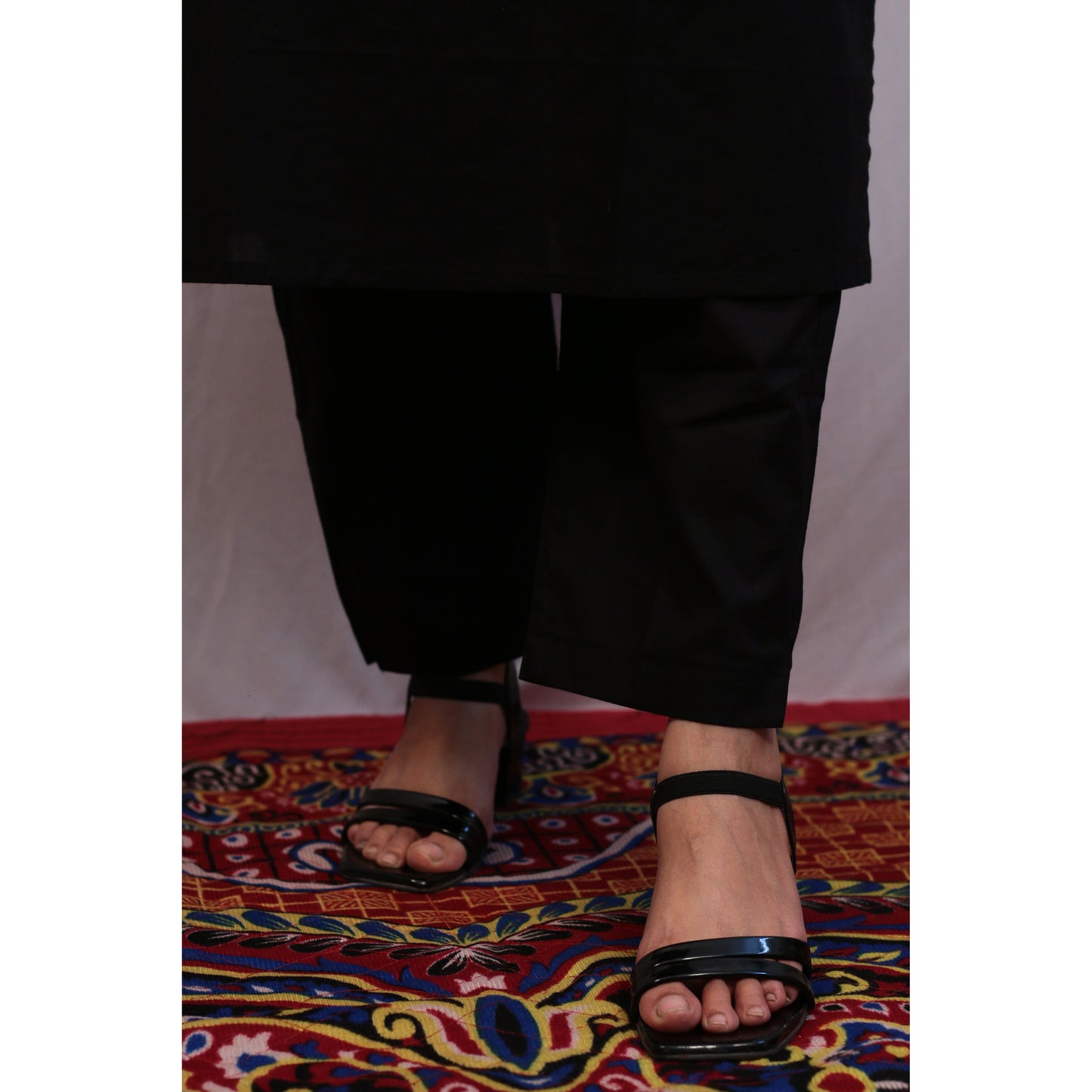 Krishnah Black Kurti Pant Set