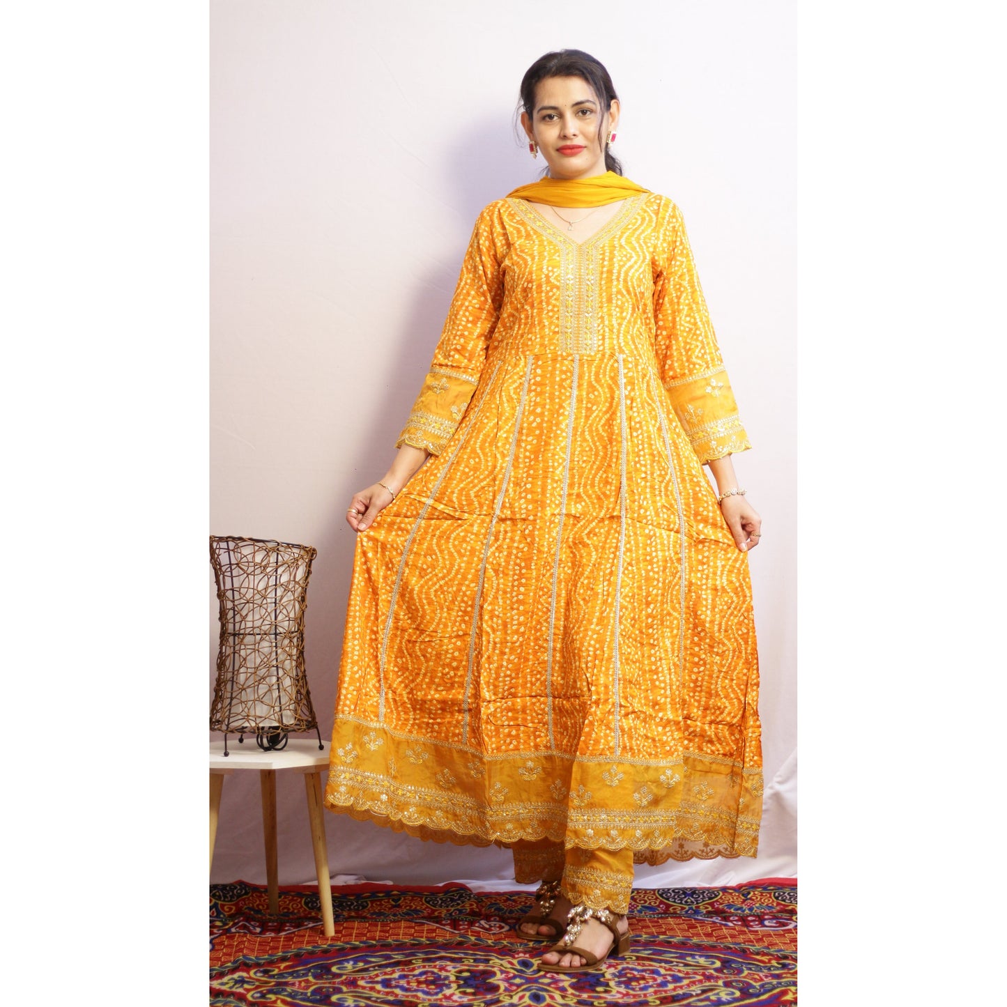 Stuti Mustard Yellow Anarkali Suit Set