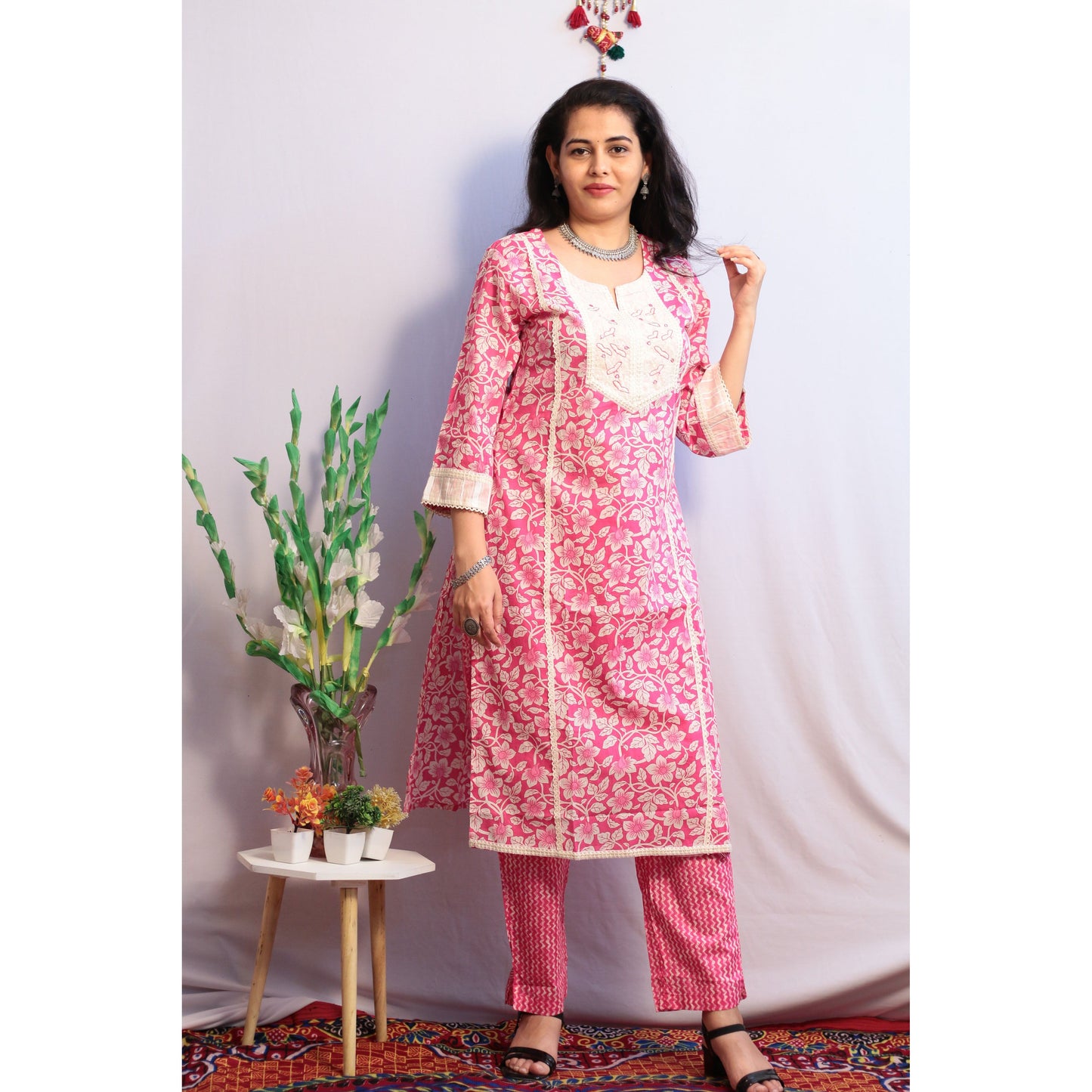 Unnati Pink Kurti Pant Set