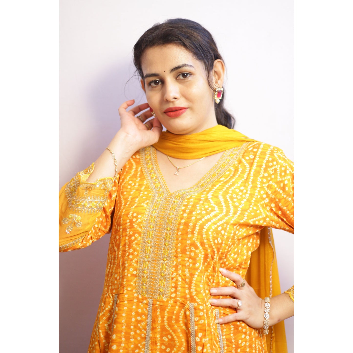 Stuti Mustard Yellow Anarkali Suit Set