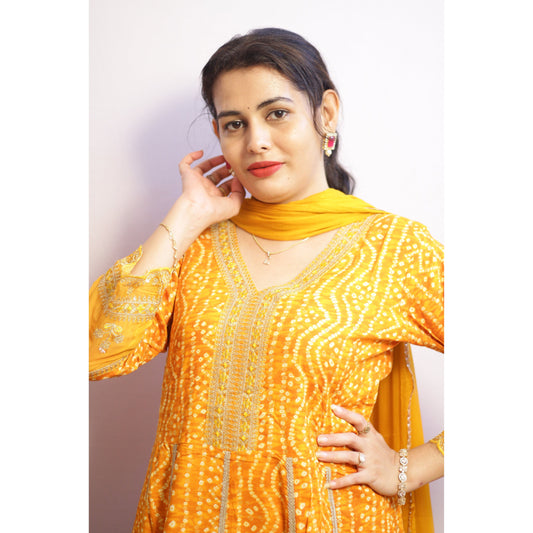 Stuti Mustard Yellow Anarkali Suit Set