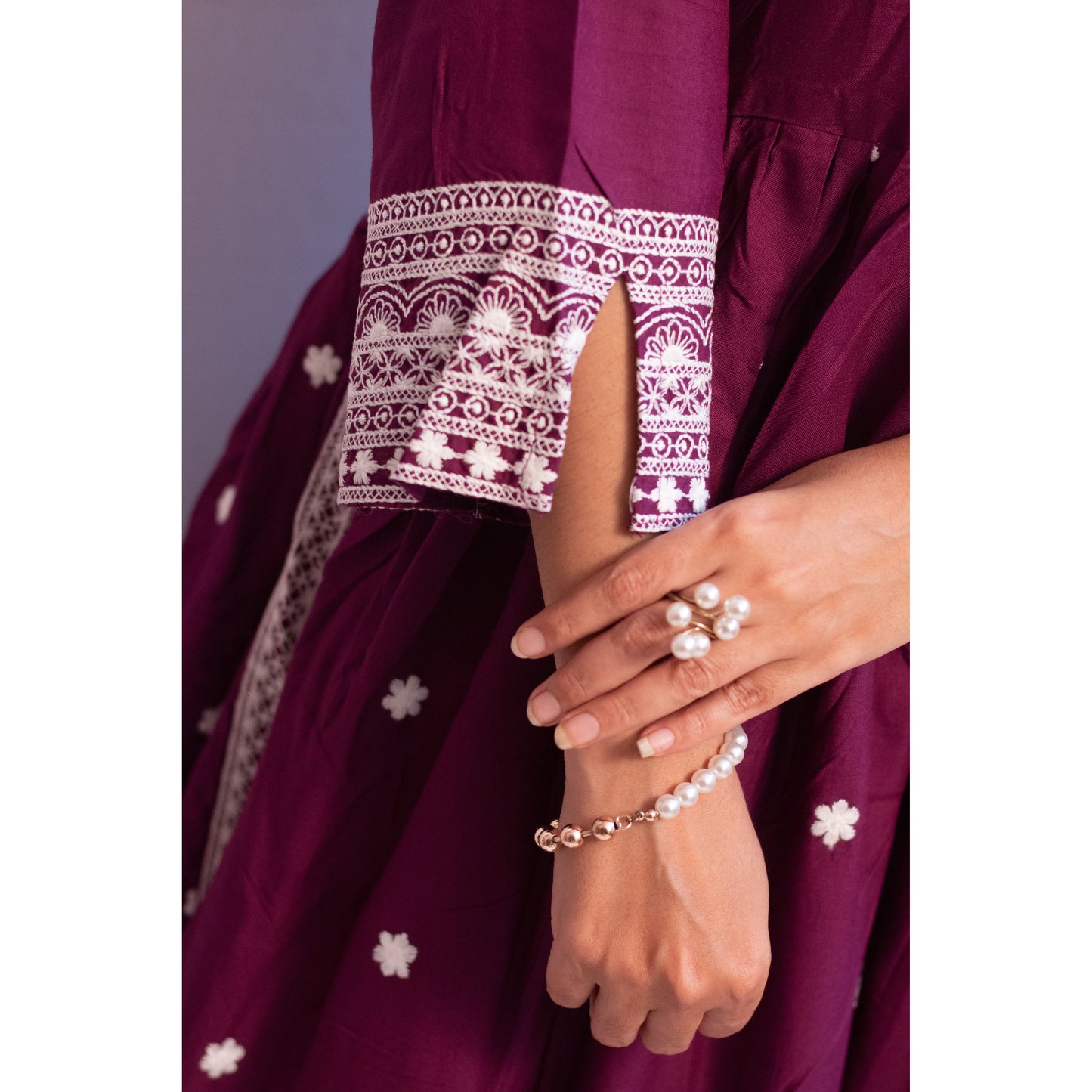 Rakhi Purple Lukhnowi Suit Set