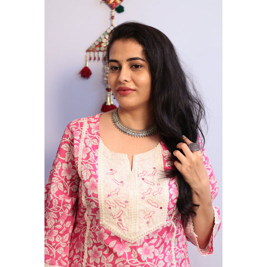 Unnati Pink Kurti Pant Set