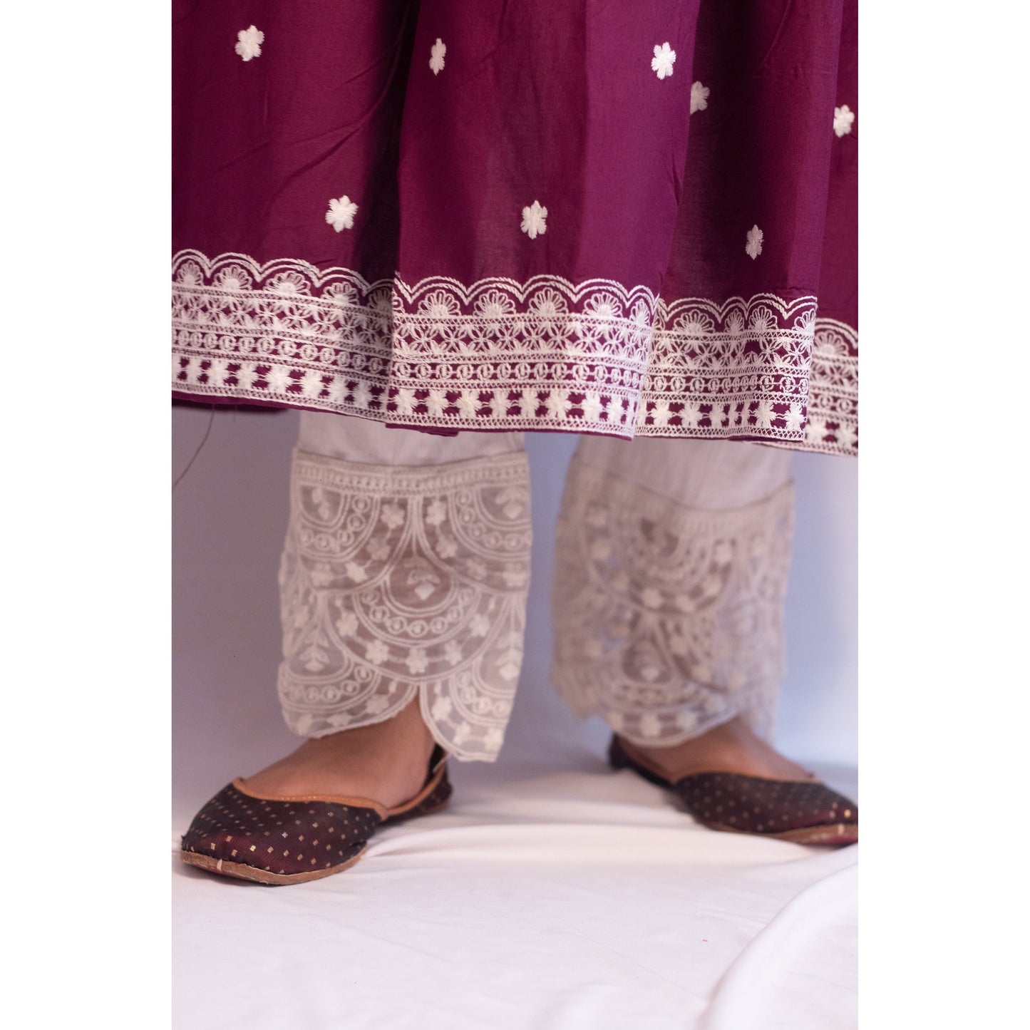 Rakhi Purple Lukhnowi Suit Set
