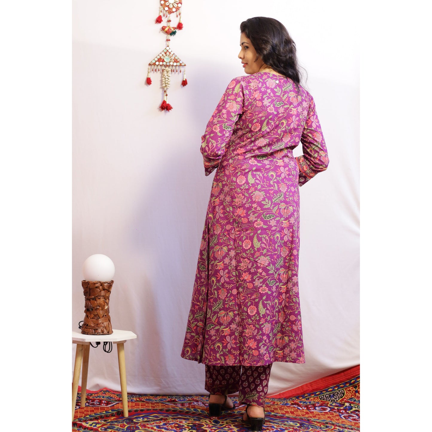 Angrakha Purple Embroidered Suit Set