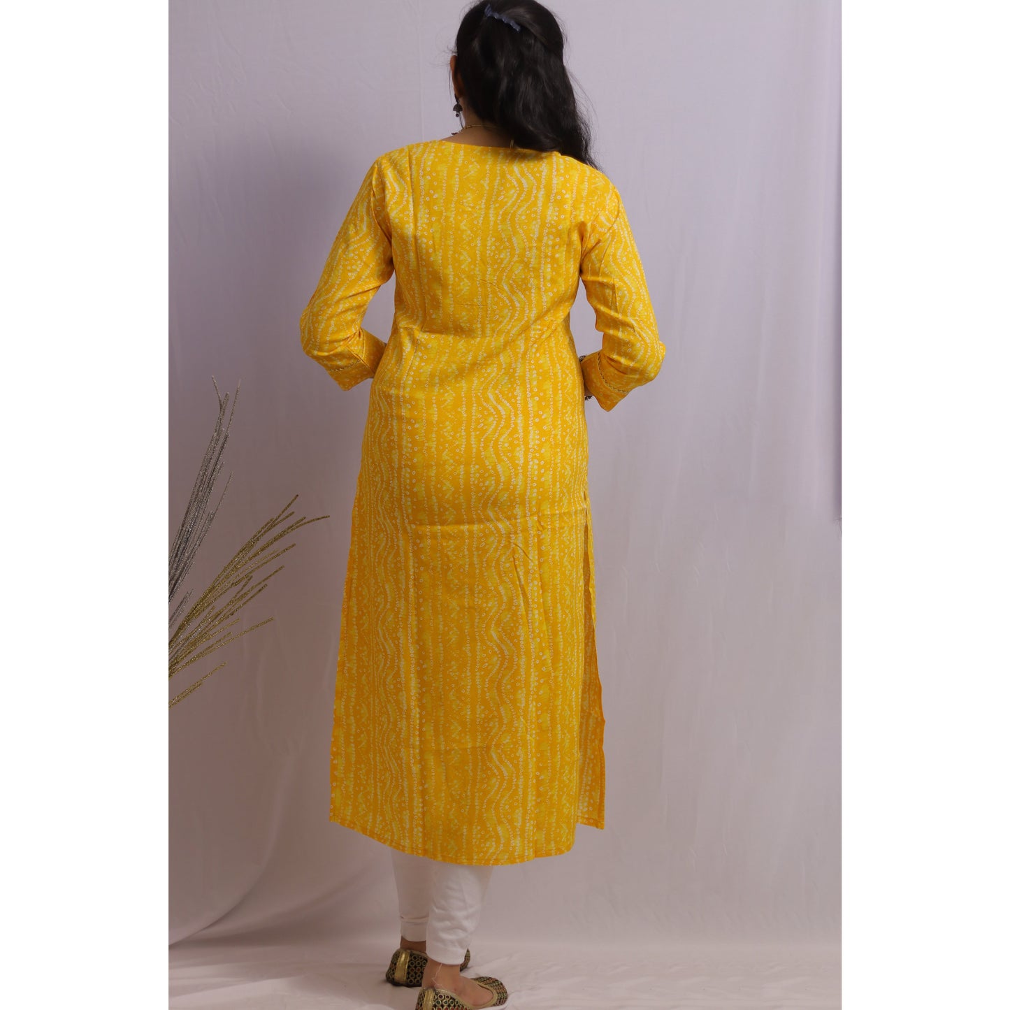 Yellow Bandhani Kurti