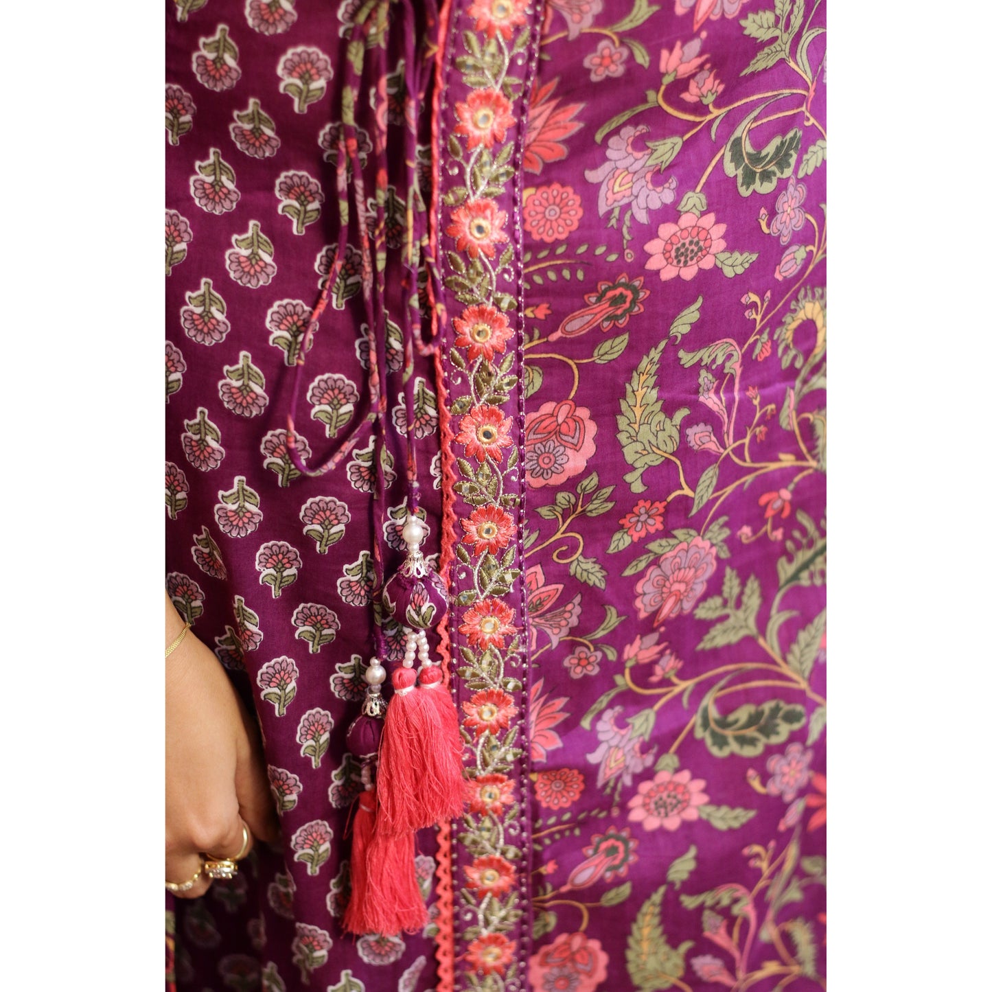 Angrakha Purple Embroidered Suit Set