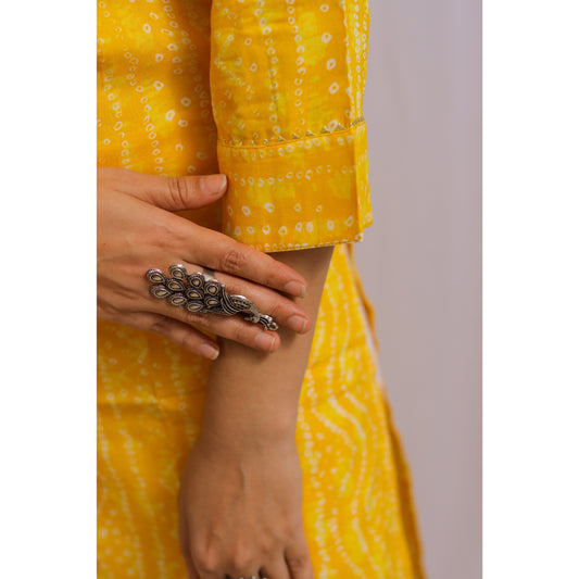 Yellow Bandhani Kurti