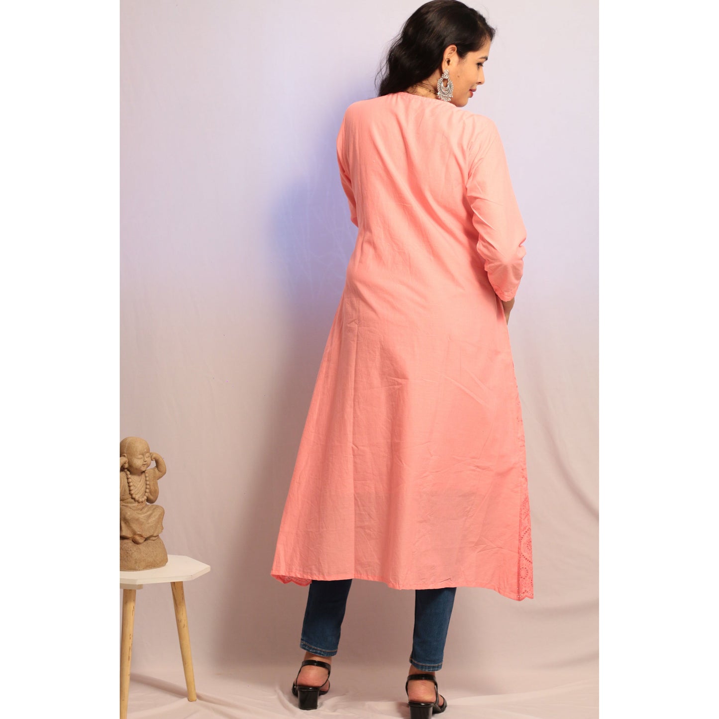 Pink Embroidered Kurti