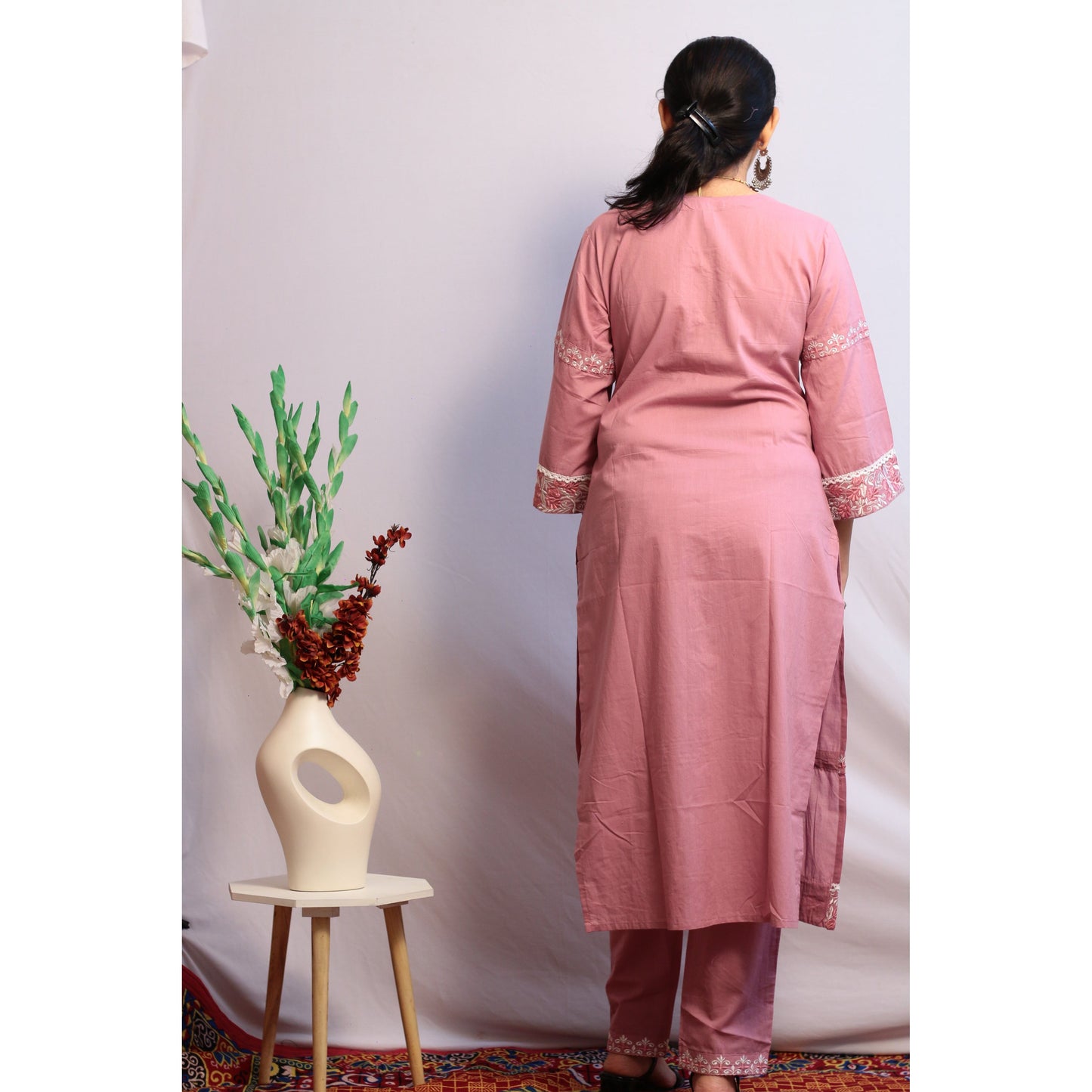 Navya Pink Kurti Pant Set