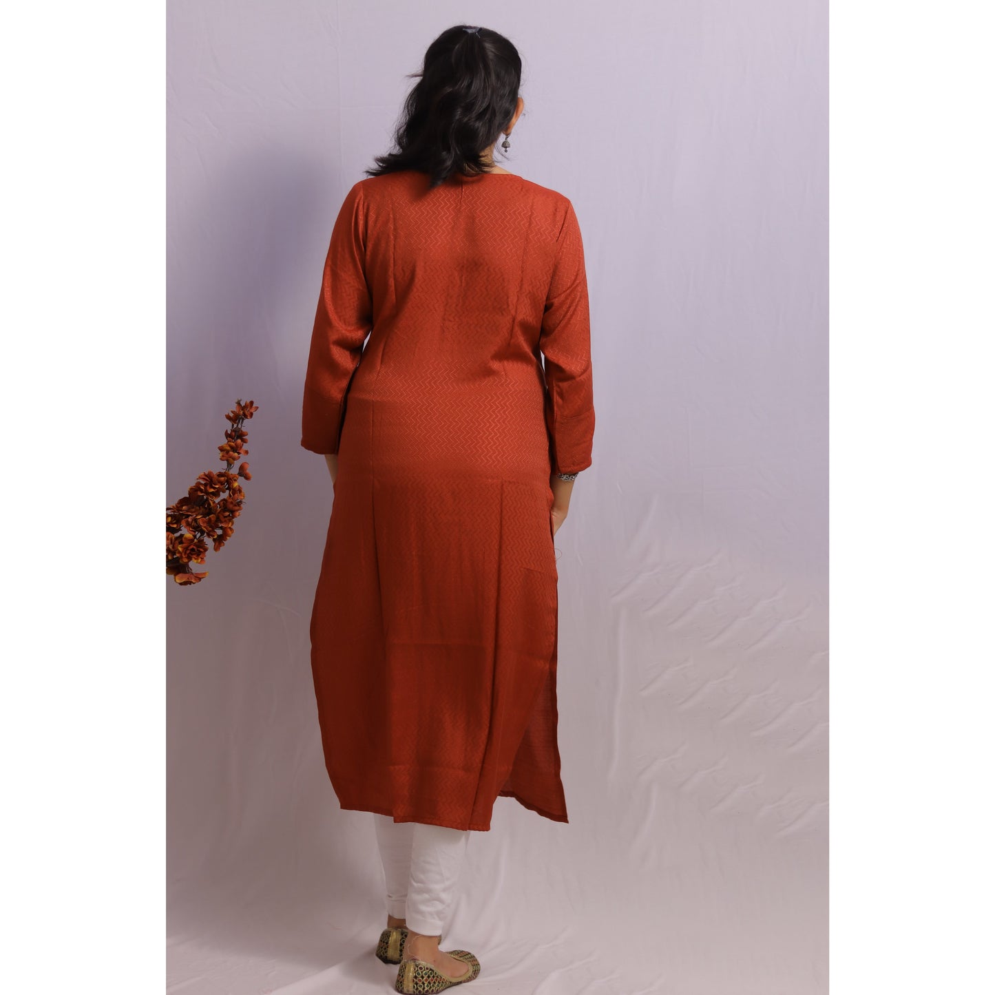 Red Embroidered Kurti