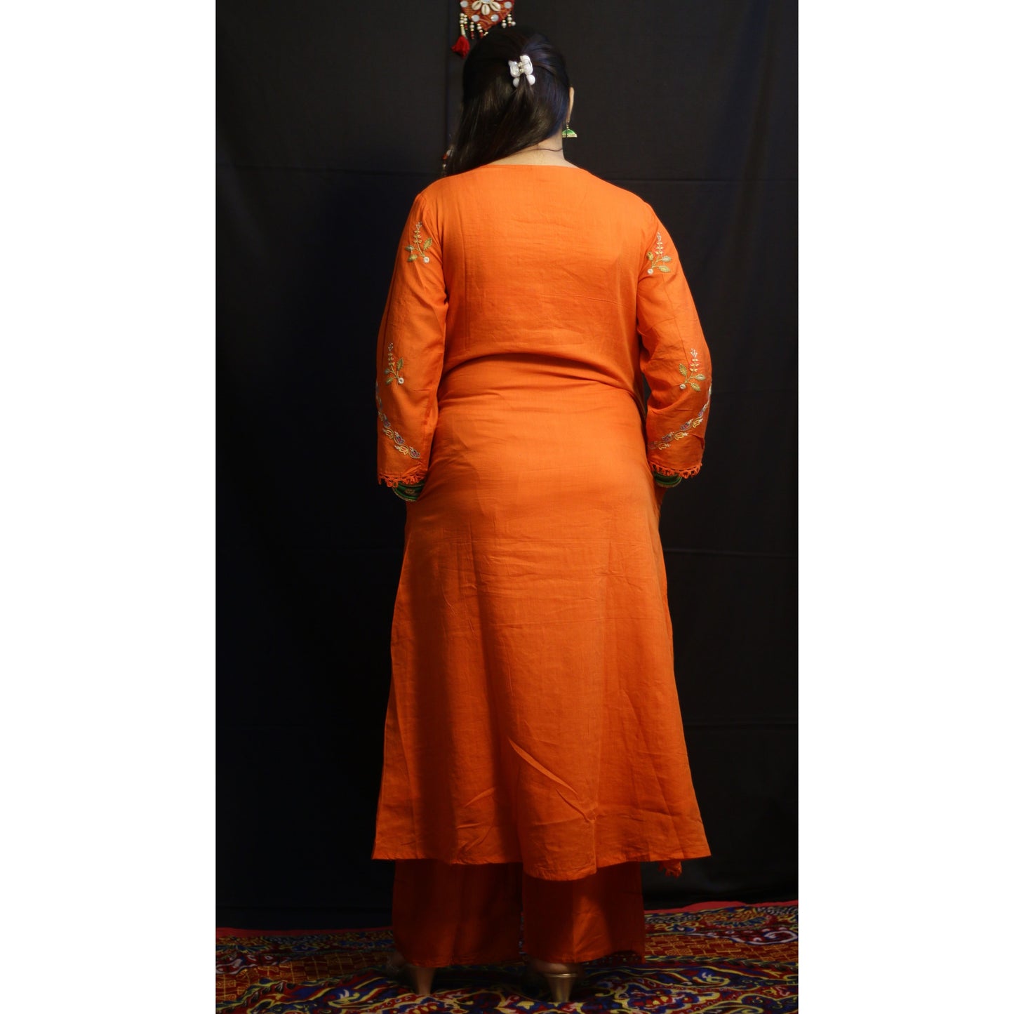 Ruhani Orange Suit Set