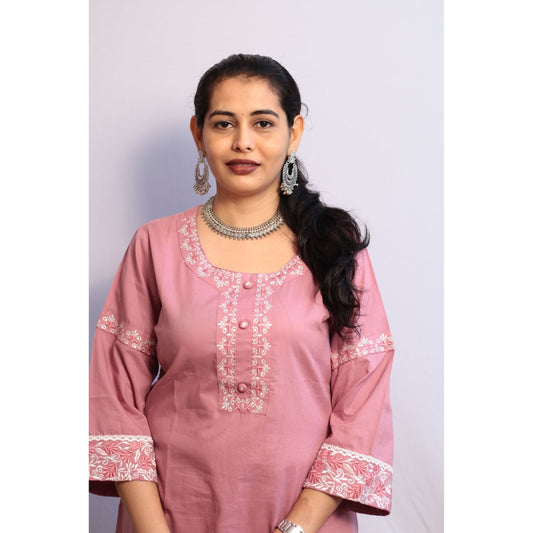 Navya Pink Kurti Pant Set