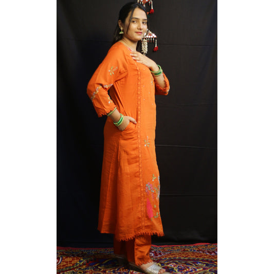 Ruhani Orange Suit Set