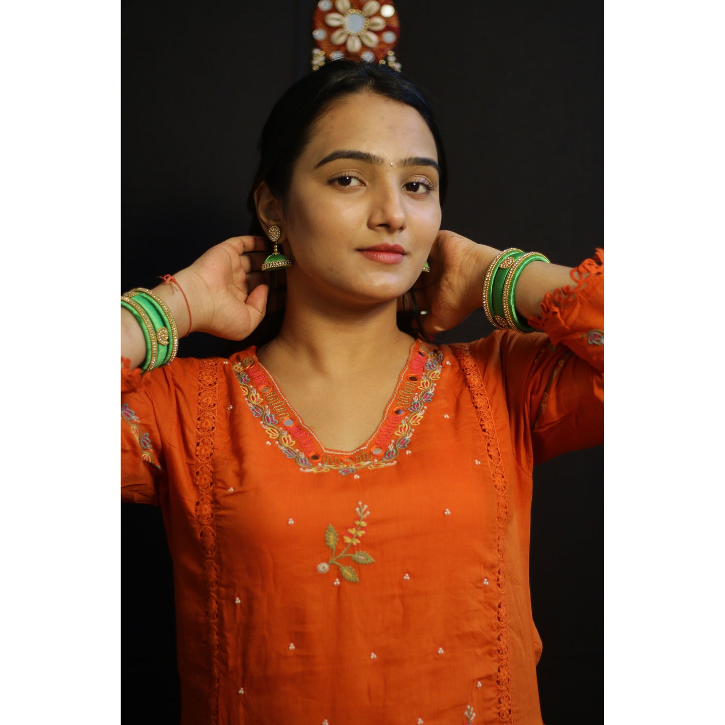 Ruhani Orange Suit Set