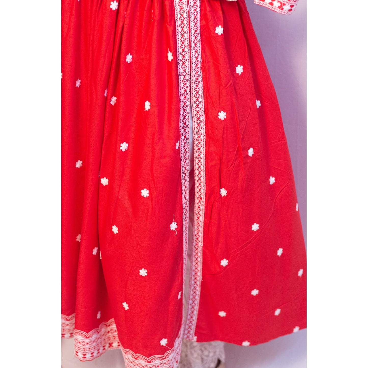 Rakhi Red Lukhnowi Suit Set