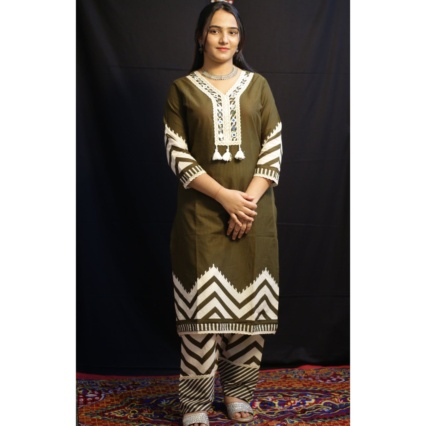 Mehndi Green Farshi Salwar Set