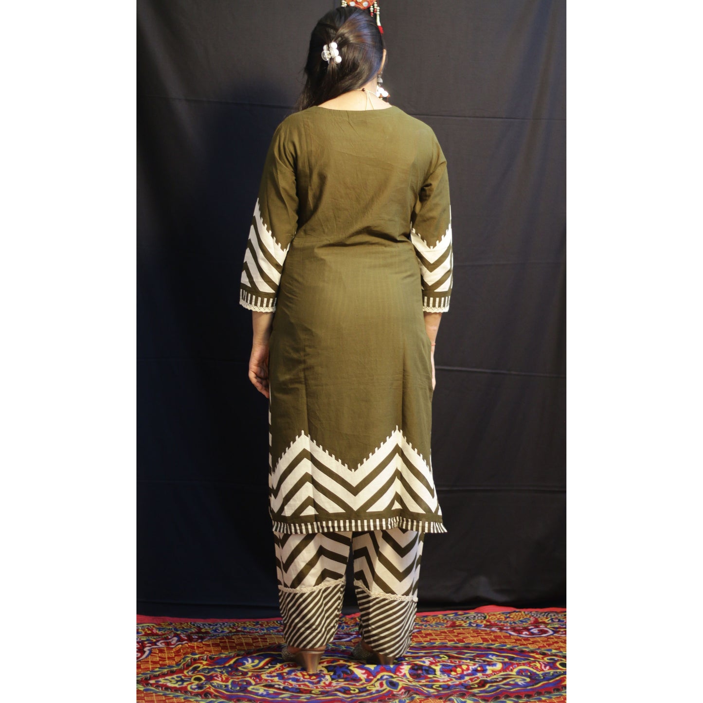 Mehndi Green Farshi Salwar Set