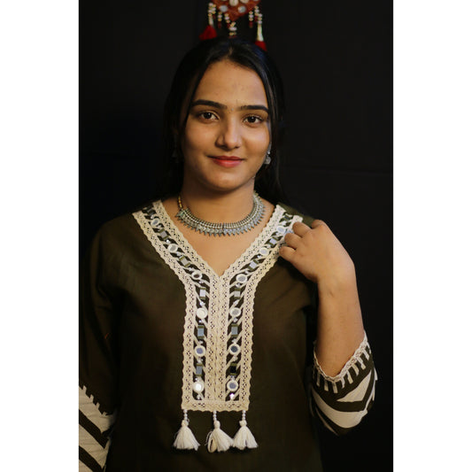 Mehndi Green Farshi Salwar Set