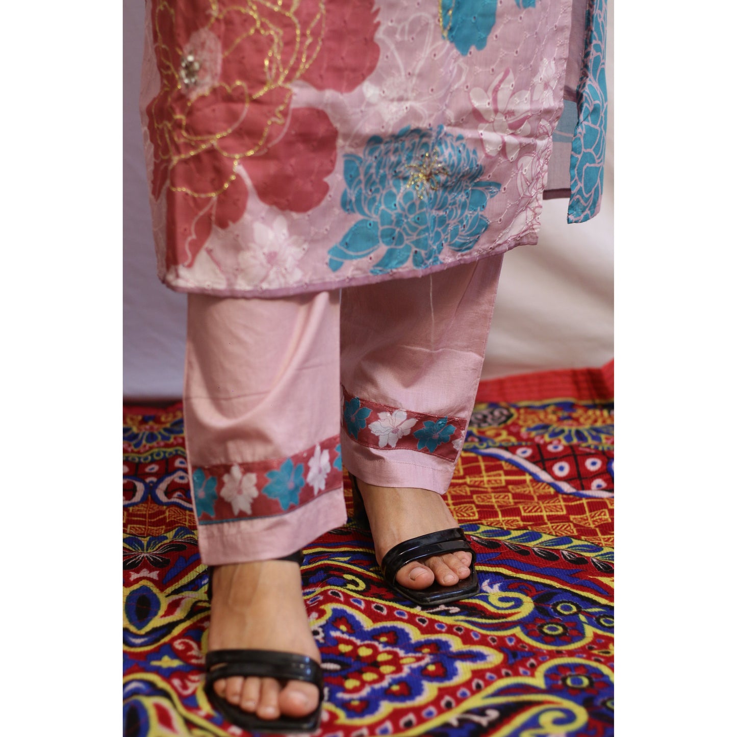 Purple Embroidered Suit Set