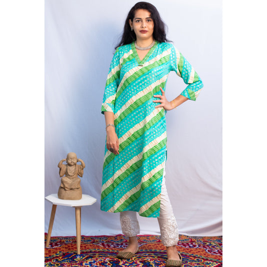 Green Embroidered Kurti