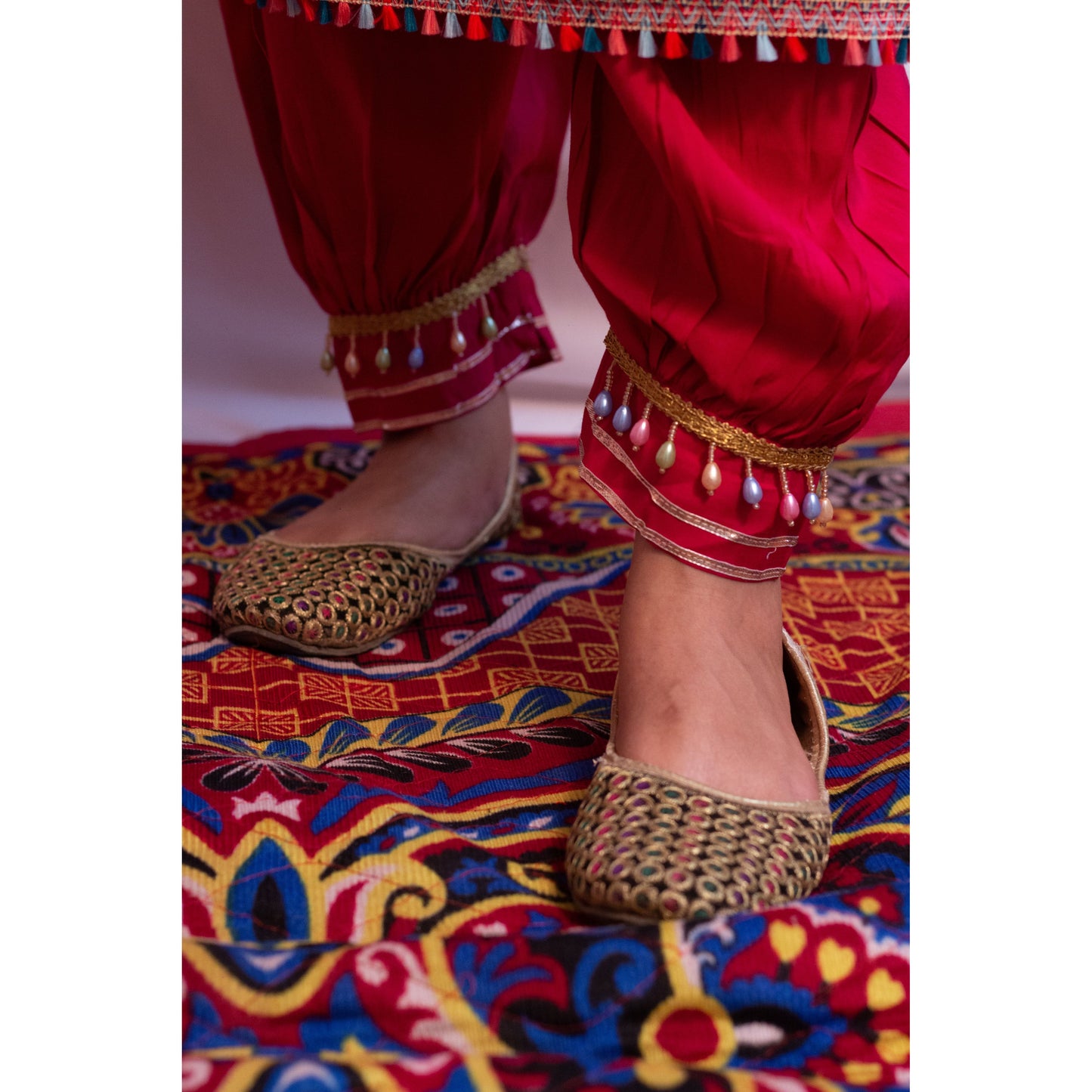 Dark Pink Embroidered Suit Set